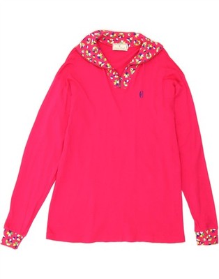 CONTE OF FLORENCE Damen Top Langarm IT 50 XL Rosa Blumen Sport BZ03
