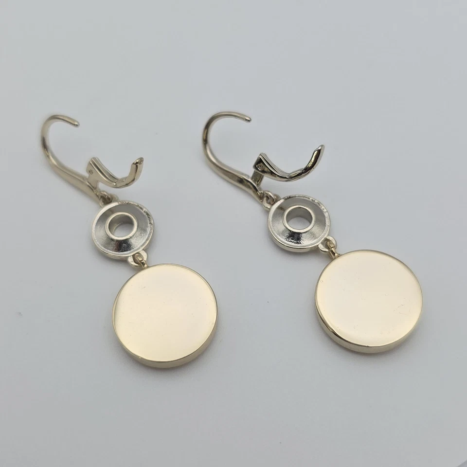 ¡¡Nuevo!! Pendientes Ralph Lauren concha de tortuga moneda gota placa de plata ¡Nuevos con etiquetas! Foto 4 de 4