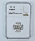 1937 Mercury Dime MS63 FB NGC Brown Label