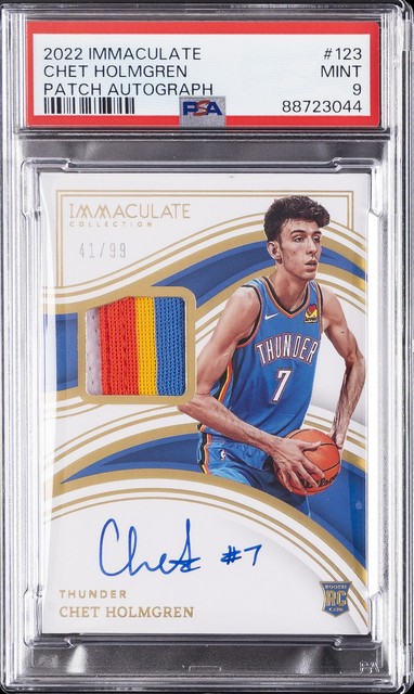 Chet Holmgren 2022 Panini Immaculate Collection Rookie Patch Autographs