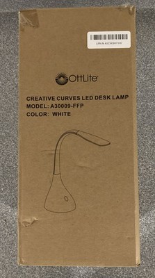 OttLite Creative Curves LED Desk Lamp with Adjustable Neck - Dimmable with 4 ...