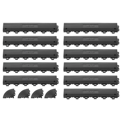 VEVOR Transition Edge Kit 11 Piece Interlocking Modular Garage Floor Edging PP