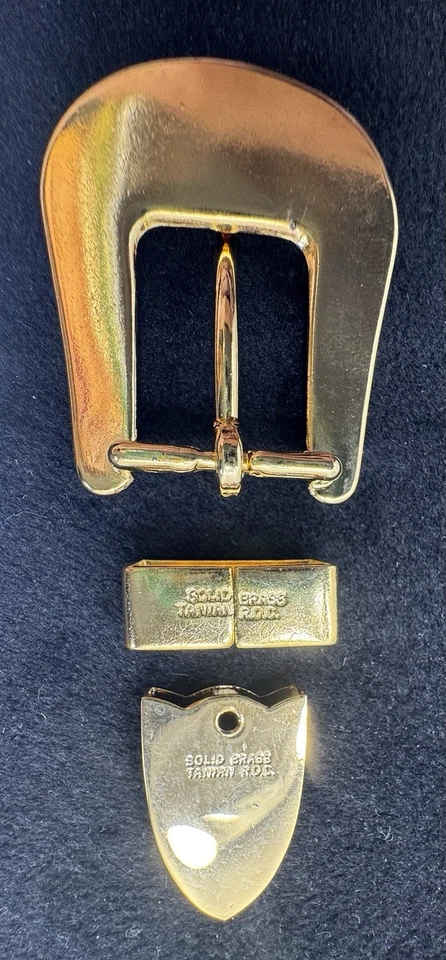 "Juego de 3 hebillas de cinturón florales en tono dorado occidental se adapta a banda de sombrero de cuello de cinturón de 11/16""" Foto 2 de 4