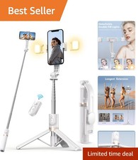 Lightweight 45'' Selfie Stick with Adjustable Lights Remote Ideal for Travel