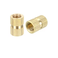 100PCS M6 x 12mm L x 8.5mm OD Brass Knurled Threaded Insert Embedment Nuts