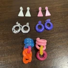 Vintage Barbie Doll Earrings Lot Jewelry  Hoops Plastic Dangle Posts Post Hair