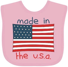 Inktastic Made In The U.S.A. Baby Bib United States America Flag New American