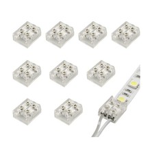 2-Pin Screw-On Solderless Connectors for 8mm 10mm Single Color LED Strip Ligh...