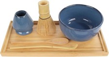 BambooMN Brand - Matcha Bowl Set (Includes Bowl, Rest,Tea Whisk, Chasaku, Tea S