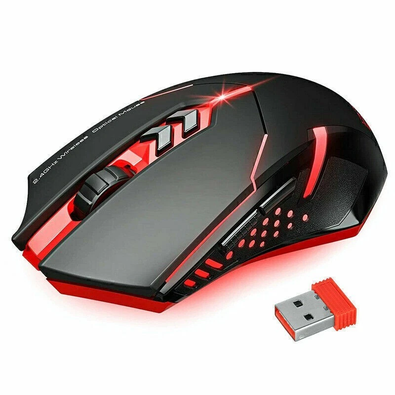 Rechargeable LED 2.4G Wireless Gaming Mouse 2400DPI Optical USB for PC Laptop - Image 3 of 4
