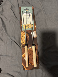 S'mores by Charcoal Companion Telescoping Roasting Forks 2pc 32.4in Wood