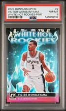 2023 Donruss Optic Victor Wembanyama RC Rookie PSA 8 /25 White Hot Rookies PINK