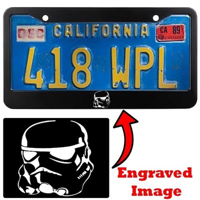 Engraved Black License Plate Frame - STAR WARS STORMTROOPER #5