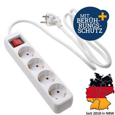 4 Fach Steckdose Steckdosenleiste Dreifachstecker Schuko mit Schalter 4er-849