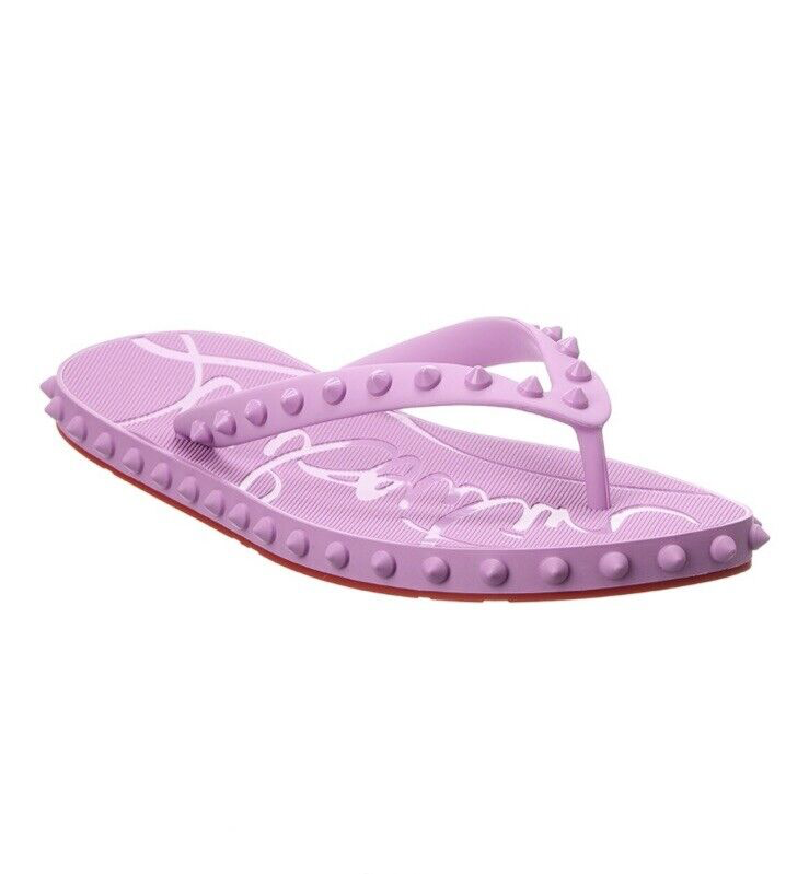 Christian Louboutin Super Loubi Rubber Flip Flop Women's Peony 5.5