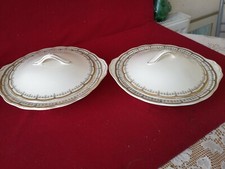 Two Grindley Cream Petal Ware Portman Serving Dishes