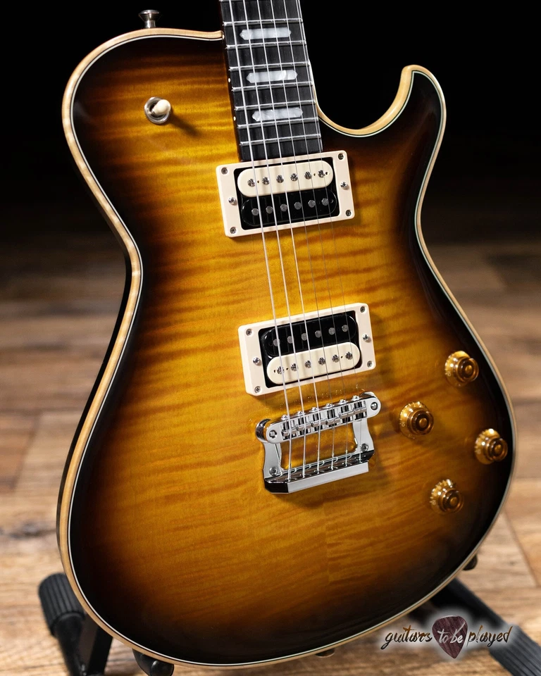 Knaggs Kenai T2 Flame Top Guitar w/ Brazilian Rosewood – Black Burst - Image 3 of 4