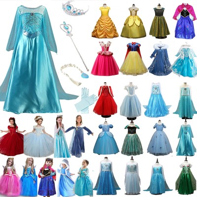 Elsa Belle Kostüm Mädchen Prinzessin Kleid Fasching Party Cosplay Kostüm