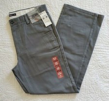 New Men's Dockers Easy Khaki Slim Fit D1 Flat Front Pants Dark Gray Grey