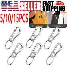 5/10/15Pcs Keychain Carabiner Clip Metal Keyring Key Ring Chain Clips Holder