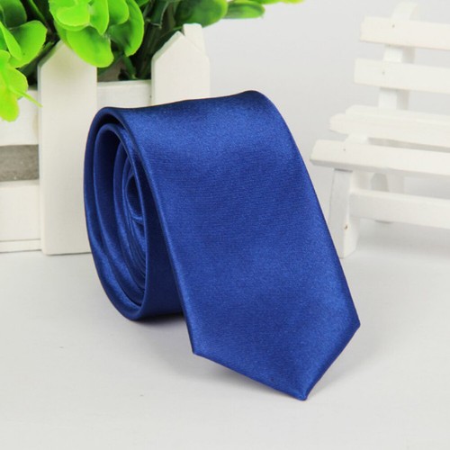 Cravate homme cravates unies satin couleur unie mince maigre fête intelligente mariage col fin - Photo 23/49