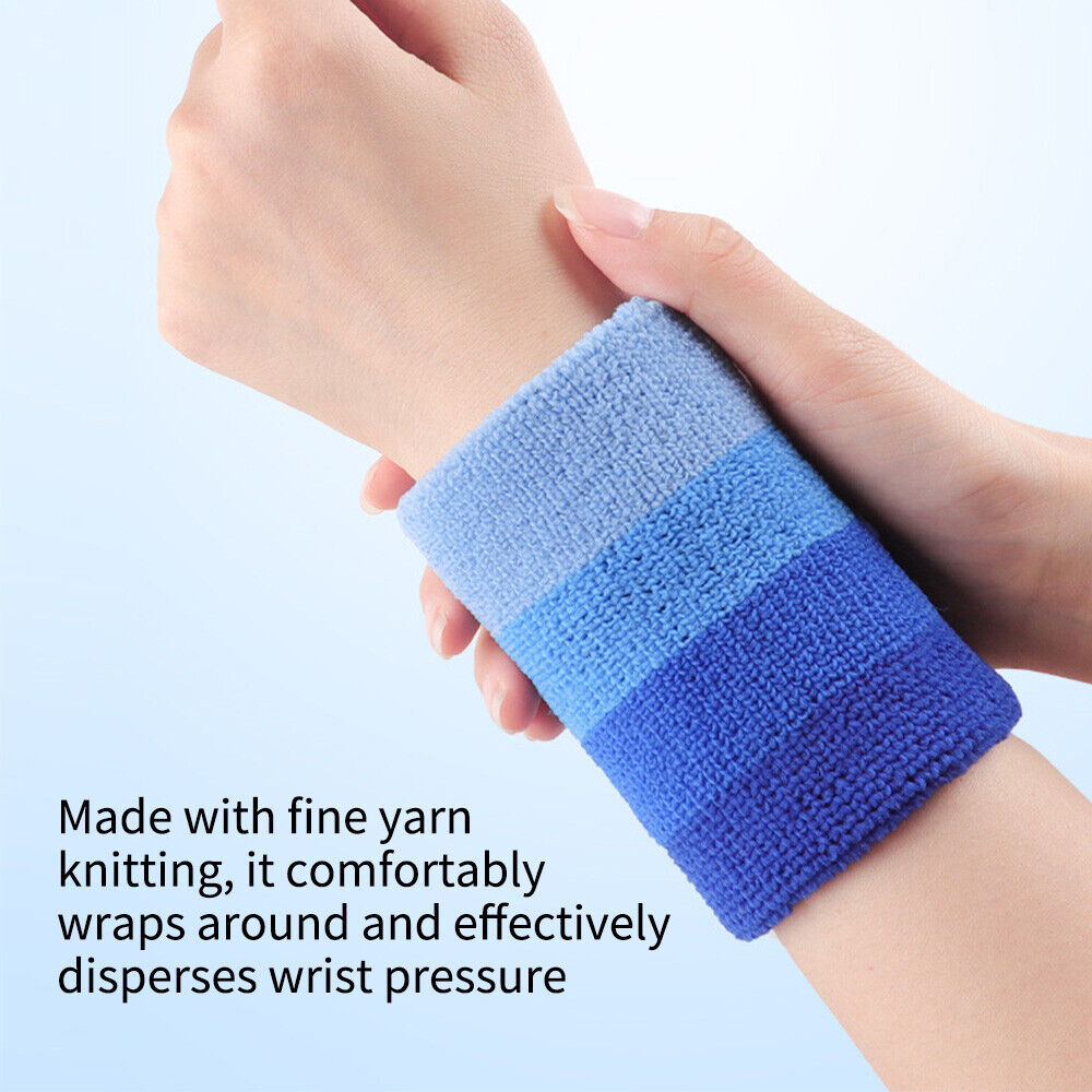 Sports Wristbands Nylon Sweatband Breathable Wrist Sweat Bands for Tennis D7P6