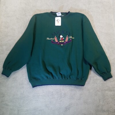 Mickey & CO. by Genus Pullover Sweatshirt Size 1X  Embroidered  Dark Green  NWT