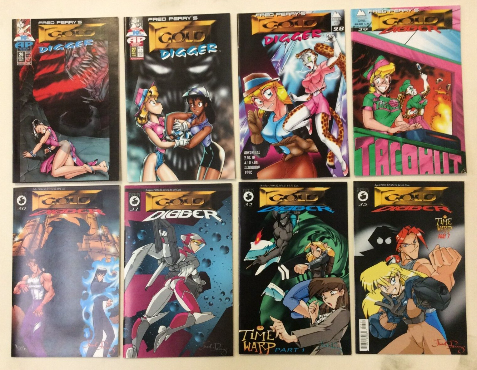 GOLD DIGGER #26-32 & #35-39 VF/NM to NM- Antarctic Press 1995-98 Comics