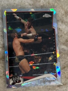 2014 CM Punk WWE Topps Chrome  Atomic Refractor  CRACKED ICE #12 AEW Champion