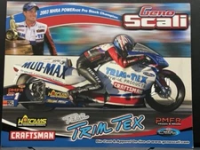 VRHTF NHRA VTG GENO SCALI TRIM-TEX PRO STOCK MOTORCYCLE HAND OUT