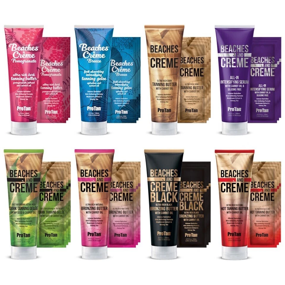 PRO TAN BEACHES & CREME Pro Hellbraun Strände und Creme Sonnenliege Salon Bräunungslotion Creme Intro Kit Deal VERKAUF