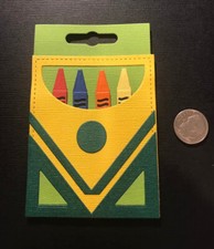 HANDMADE Die Cut / 1 Crayon Box Scrapbook / Card Embellishment