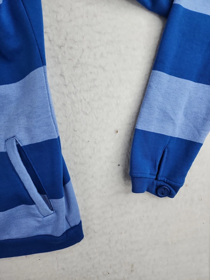 DC Shoes Blue Striped Button Front Regatta Jersey Sweater Womens Small - Image 4 of 4