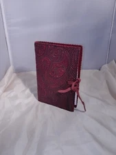 Retired Oberon Design Journal 4x6 Red Floral Embossed Pattern