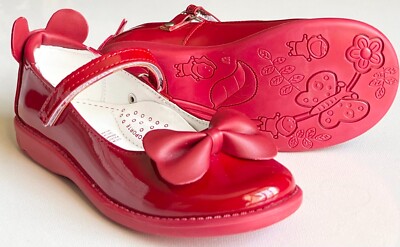 Mary Jane Girl shoes 916|100%Leather|Red White Pink|Toddler|Little girl Big Girl