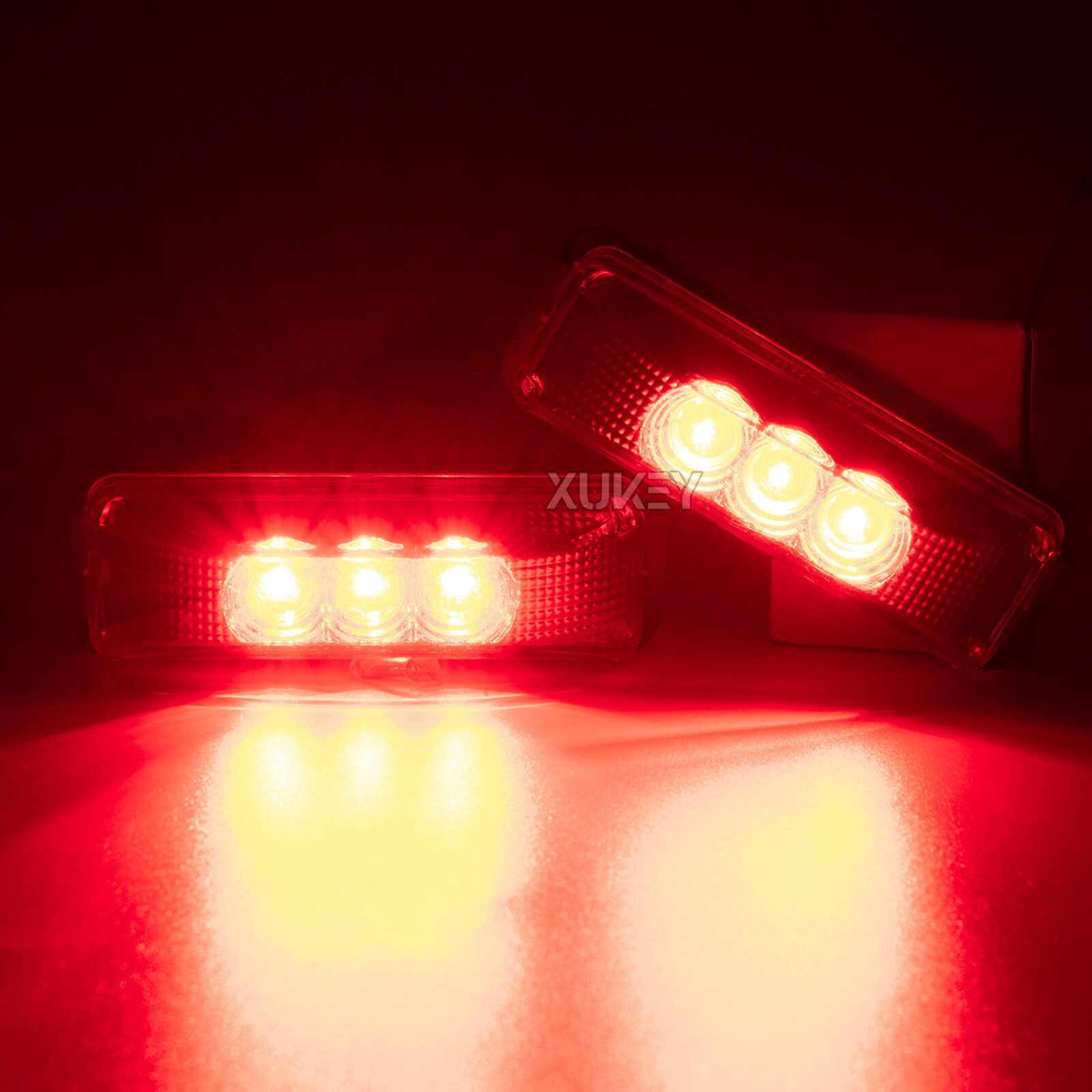 2x 1224V 4"Red Side Marker Clearance Light UTE Trailer Truck Lorry