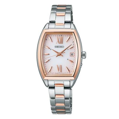 SEIKO Selection S Series SWFH126 Pink Solar Radio Tonneau Women