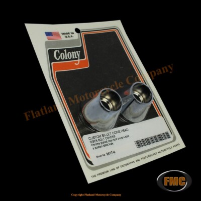 Colony 2417-2, Billet Cone Head Riser Covers, Chrome