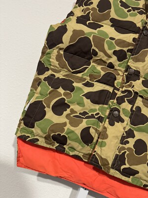 Hansa Branta Goose Down Vest Mens S Puffer Green Camo Hunting Camp