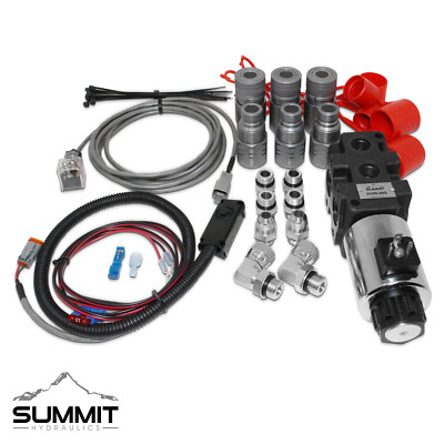 Hydraulic Diverter Valve w/ Momentary Switch, Flat Face Couplers