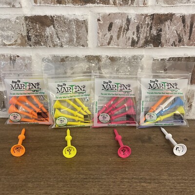 Martini Step-Up Golf Tees 3 1/4'' - Pink, Yellow, Orange & Multi Color!