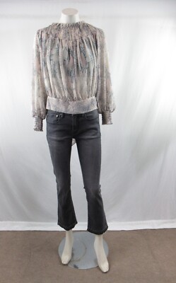 NWT Lilyful Women's Soft Python  Off Shoulder Slit Sleeve Blouse Size L #OS300