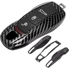 Carbon Fiber Remote Smart Key Fob Shell Case Cover For Porsche Cayenne Macan 911