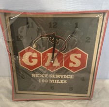 Gas Next Service 100 Miles Gasoline Wall Clock Man Cave, Garage, Bar, Office-