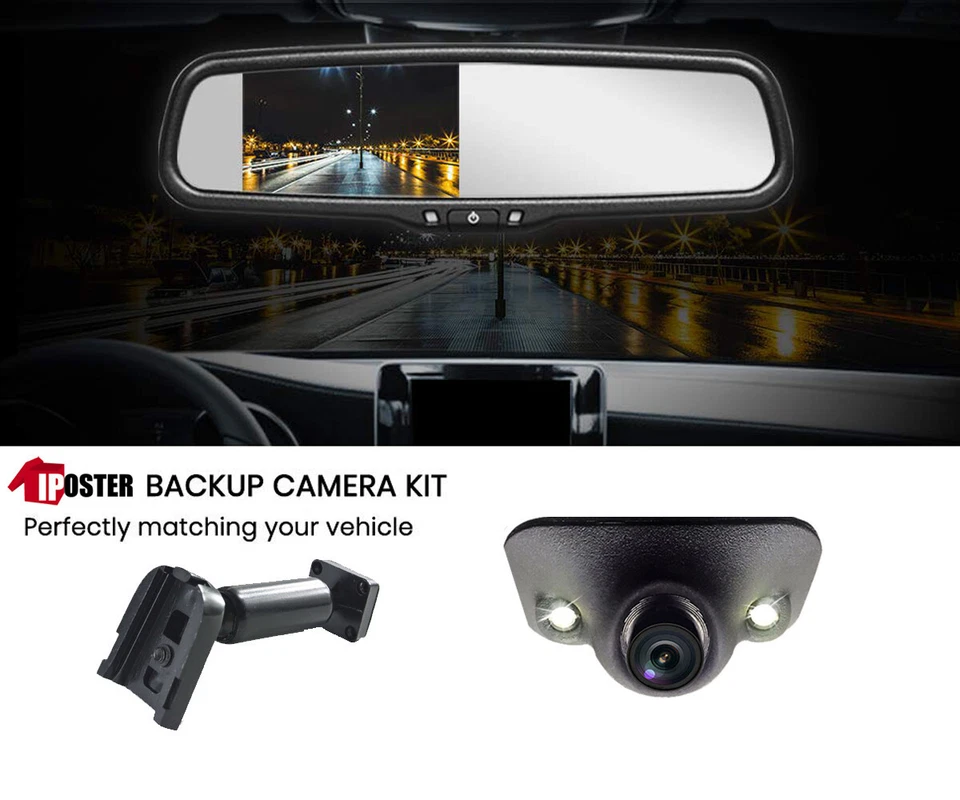 4.3" Car Rear Mirror Monitor No1 Mount Reversing Backup Camera For Ford Mustang - Image 2 of 4