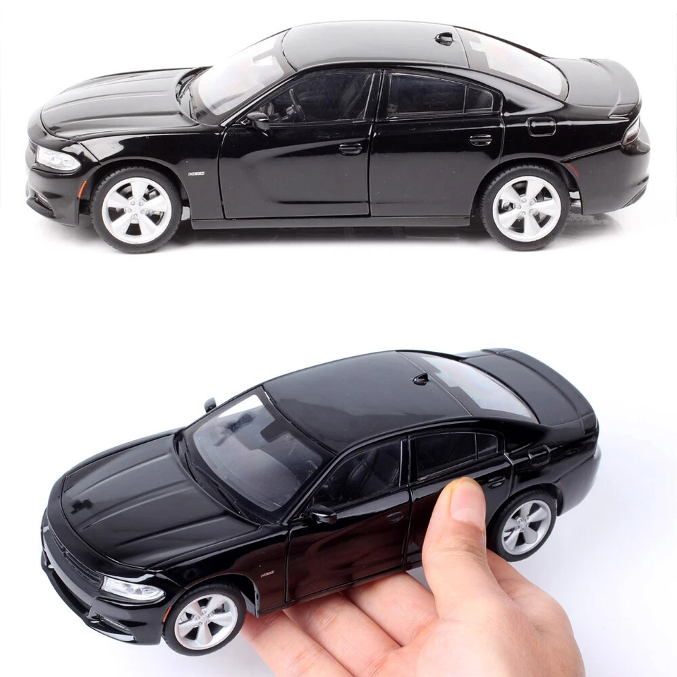 Car Only! 1/24 Scale Welly 2016 Dodge Charger R/T Model Car Diecast Toy Black - Image 4 of 4