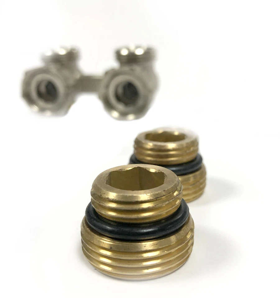 Hahnblock Durchgang Eck 3/4" AG x 1/2" Eurokonus Heizkörper Anschluss - Bild 2 von 4
