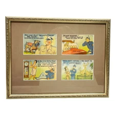 Military Humor Postcard Marine Tichnor Bros Comics Series 1943 Framed Vintage