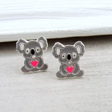 Koala Earrings - 925 Sterling Silver Koala Studs - Koala Bear Post Earrings