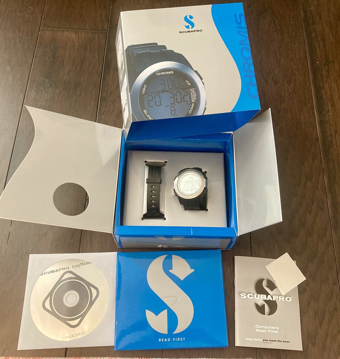 Scubapro Chromis Black Wrist Dive Computer Watch Swiss
